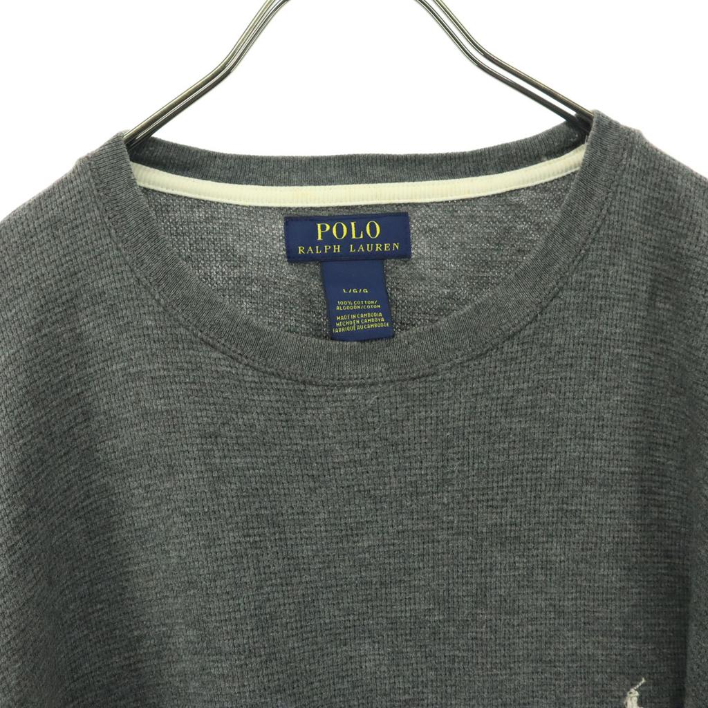 Polo Ralph Lauren One Point Embroidery Long Sleeve Cotton Knit Sweater L Men's Used