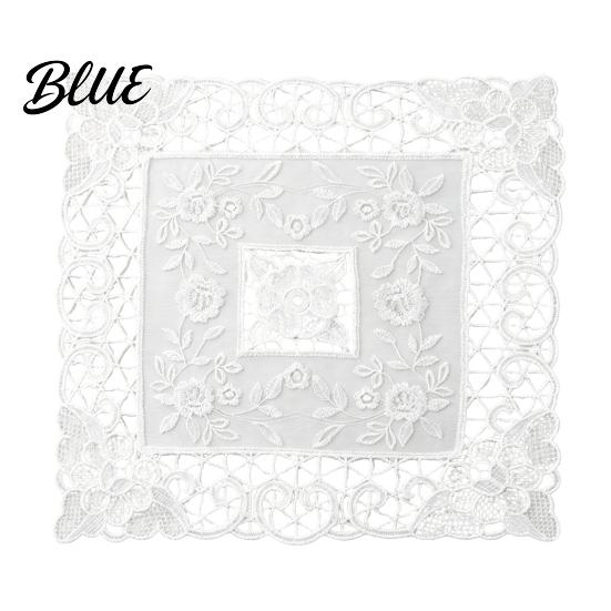 French Style Kitchen Table Accessories Retro Lace Placemat White Floral Doilies Embroidered Mat Cream Decorative Placemat Sheer Mesh Doily for Tea