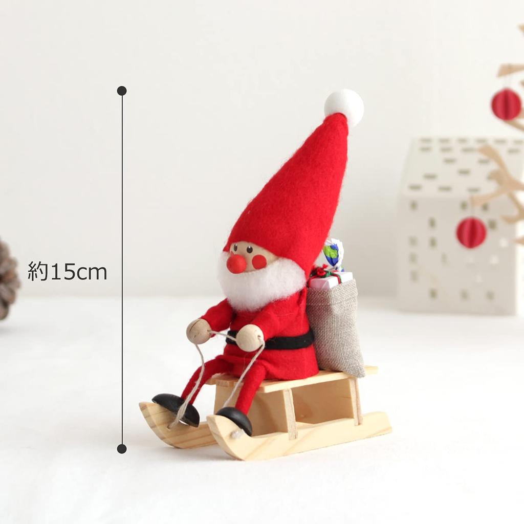 NORDIKA Nisse Christmas Wooden Doll On a Sleigh Red (Santa / / NRD120072)