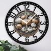 25cm Rustic Iron Round Wall Clock for Kitchen Dining Room
