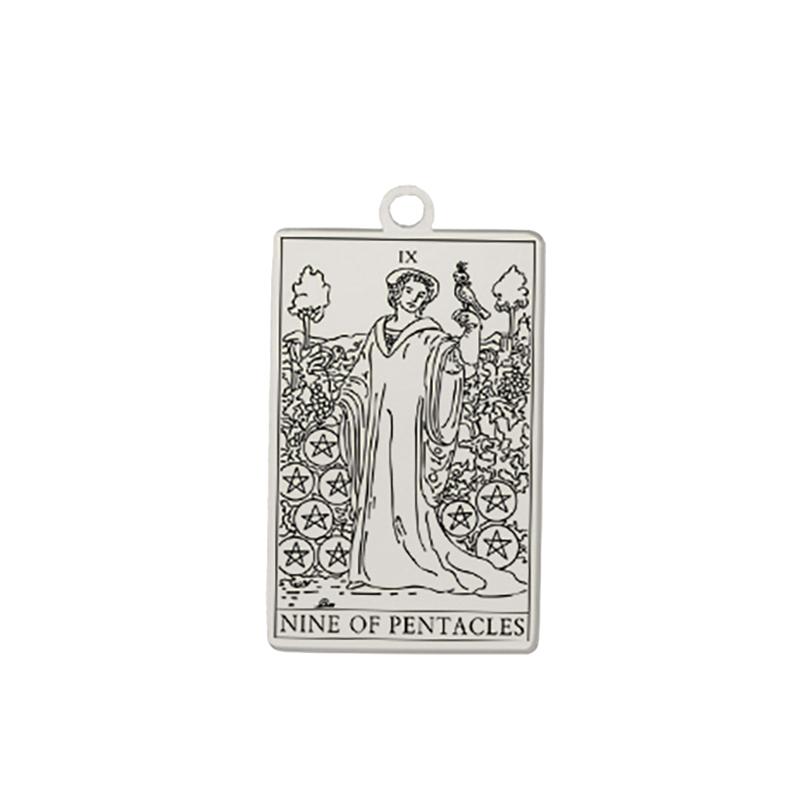 Dawapara Tarot Pendant for Necklaces Earings Suit of Pentacles Spiritual Jewelry Stainless Steel Charms for Jewelry Making