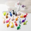 Pet Cat Toys Rabbit Fur False Mouse  Feather Rainbow Mouse Toy  Funny Playing Toys For Kitten