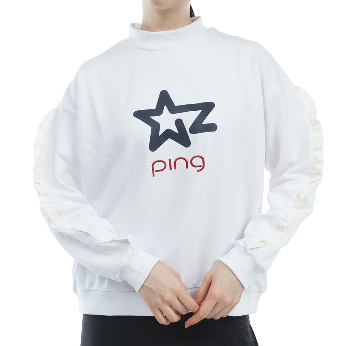 

Свитшот с высоким воротником Гольф L [Pin Apparel] Женский (Логотип в виде звезды, Эластичность во всех направлениях) / / 622-3262804 030_Белый