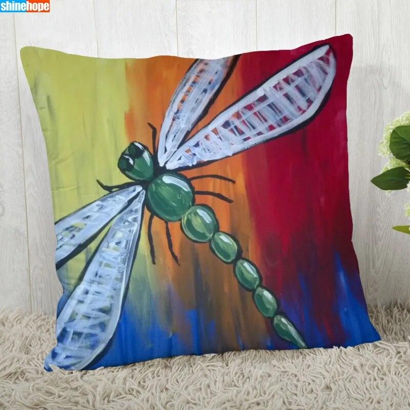 Dragonfly Pillowcase  Modern Home Living Room Decoration