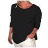 Fashion Women's Casual Solid Color Round Neck Long Sleeve Loose T Shirt Tops