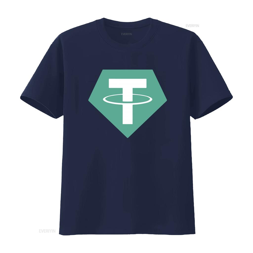 Usdt Tether Small Logo Cryptocurrency Bitcoin Crypto Coin Softstyle T Shirt vintage Washed Stretched streetwear