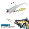6pcs Spin Spoon Sequins Soft Fishing Lures Jig Head Artificial Baits T Tail Wobblers Swimbait for Trout Bass Shad