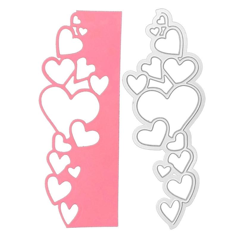 2 Pieces Heart Lace Border Die Cuts Heart Lace Metal Cutting Dies Stencil Embossing Dies for DIY Card Photo Decorations