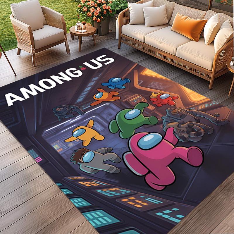Tapis imprimé Among Us, Tapis de sol lavable, Pour entrée, Dortoir, Buanderie, Bureau, Étude, Décoration intérieure Cadeau d'anniversaire de Noël