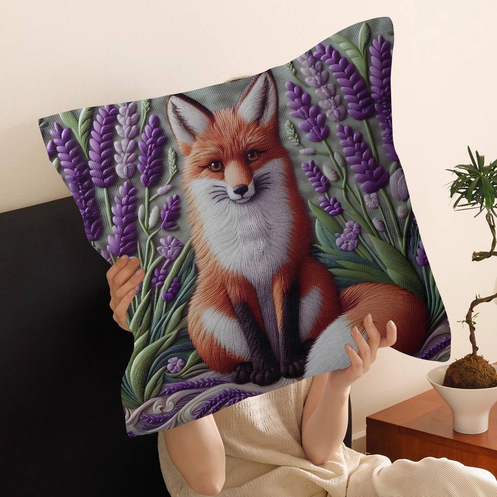 Anime Fox Printed Cushion Cover Inches Farmhouse Decor Home Throw Pillow Covers for Couch Decorations