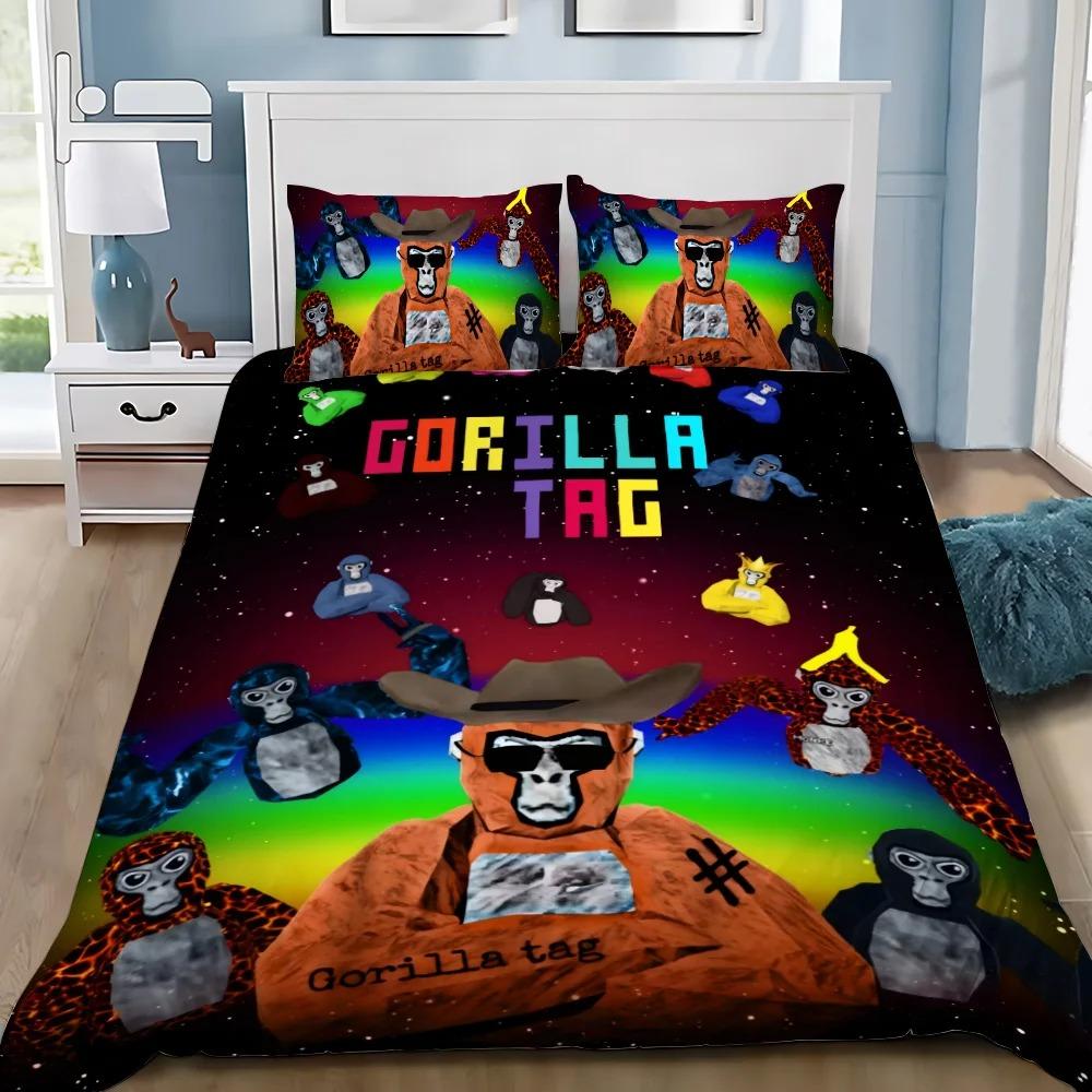 Gorilla Duvet Cover Pillowcase Game Gorilla Tag Bedding Set Adult Boy Girl Bedroom Decoration Children Gift Single Double Size