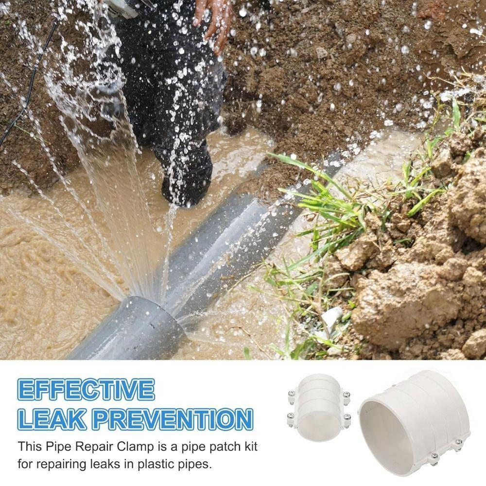 Nová opravná svorka na PVC vodovodní potrubí 50 mm/75 mm/110 mm/160 mm Svorkový typ Odtokové potrubí Bílý Rychlospojka Oprava