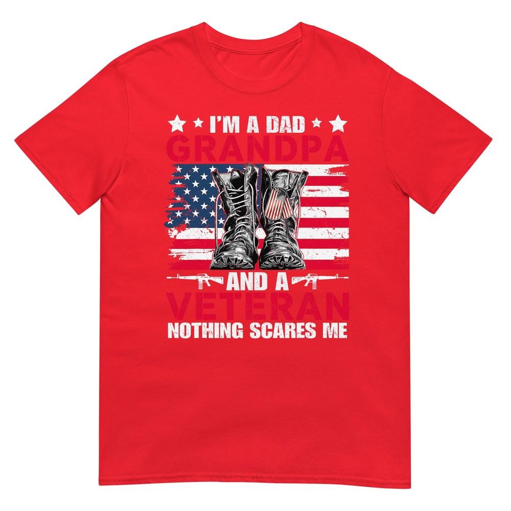 Im A Dad Grandpa And Veteran Papa Grandpa Fathers Day Unisex Tshirt S