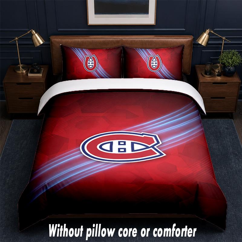 Montreal Canadiens Design Bed Bedding Set 1 Duvet Cover + 2 Pillowcases Soft Breathable Household Bed Linens