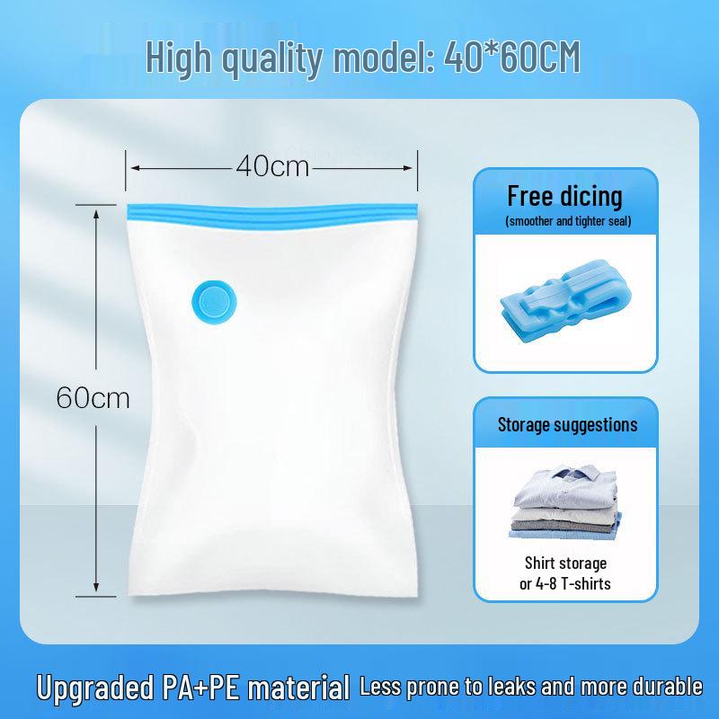 Vacuum Compression Storage Bag for Clothes, Quilts, and Pillows