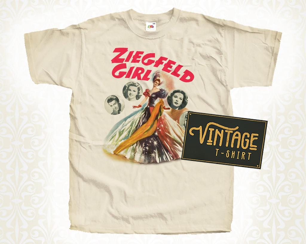 Ziegfeld Girl V1 T-Shirt Vintage Natural color Men's T-Shirt DTG Digital Print Sizes S M L XL 2XL 3XL 4XL 5XL