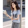 Demana Women's Tencel Blend Butterfly Print Short-Sleeve T-Shirt