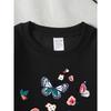 European sizes Girls Soft Crewneck Sweatshirt Colorful Butterfly & Floral Print Pattern, Casual All-Match, Ideal Holiday Present