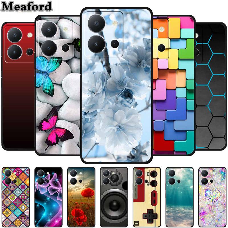 For Vivo Y36 4G Case Luxury TPU Soft Silicone Phone Cases Back Cover For VivoY36 4G Russian Version Shockproof Flowers New Funda