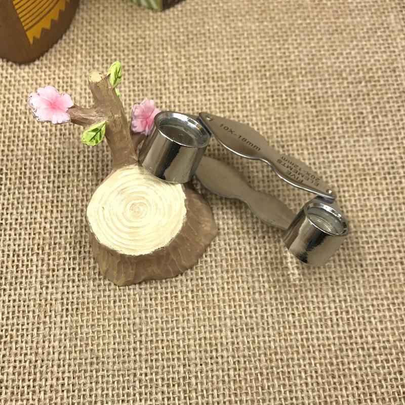 Twin Lens 10X 20X Jewelry Magnifiers Pocket Magnifying Glass Folding Loupe Tool for Diamond Gems Stones Stamps Coins Watches
