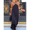 IHUASU Women's Fashion Summer Spring Solid Color Print Sleeveless Casual Dresses