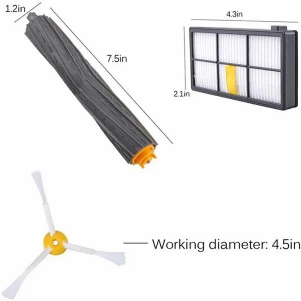 7Pcs Replacement Parts Kit for iRobot Roomba 980/960/880/870/800 Main Brush Side Brush Filter Set
