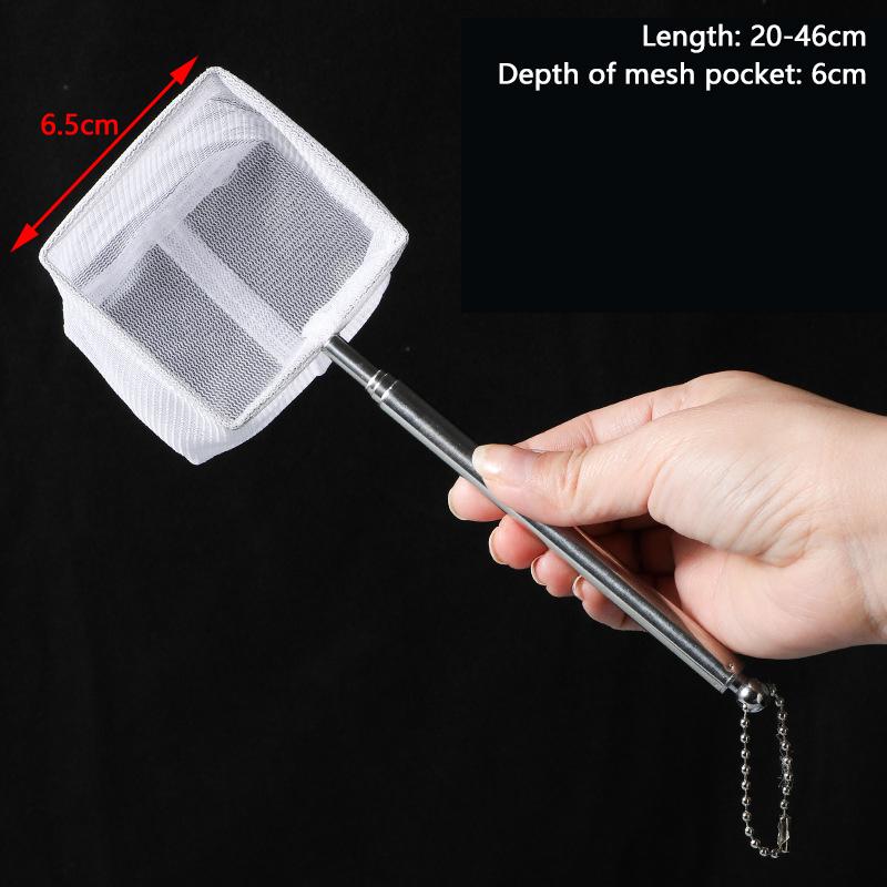 Aquarium Fish Fishing Net Stainless Steel Retractable Small Shrimp Fishing Nets Fish Accessories For Fish Tank Cleaner Tool