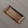 Rectangle Shape Copper Fruit Tray,Retro Engraving Hammer Texture Household Food Plate,Snack Plate Table Wedding Decoration