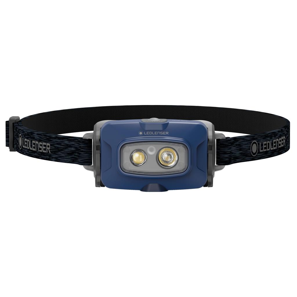 Ledlenser HF4R Core Blue Rechargeable LED Max 500lm IP68 Compact and Lightweight Red Sublight for Outdoor and Work Headlamp, Brightness, Waterproof,