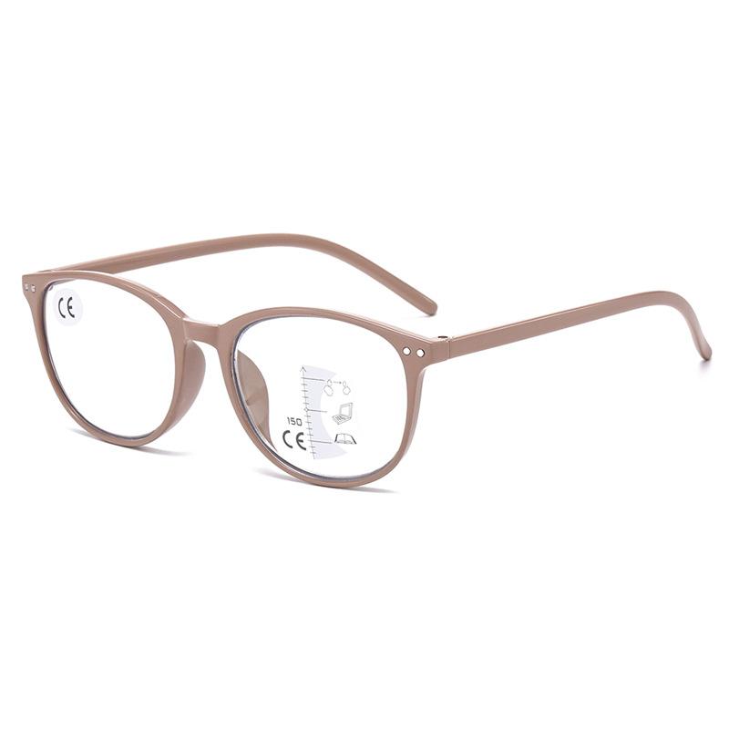 Multi-Focus Reading Glasses Anti-Blue Light Round Frame Versatile Reading Glasses Far And Near Women'S Ultra-Light Reading Glasses