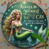 Vintage Round Iron Sign "Be A Mermaid", Whimsical Wall Decor For Room, Home, Bathroom