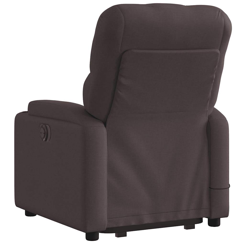 Electric Massage Chair with Lift Assist Dark Brown Fabric