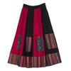 Womens Pleated Elegant Midi Elastic Waist Skirt