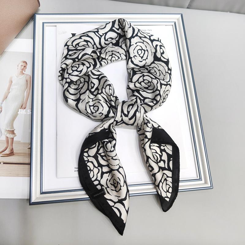 Strictly Selected 70 Silk Scarves, Simulated Silk Small Square Scarves For Women, Retro High-End Thin Versatile Professional Scarves