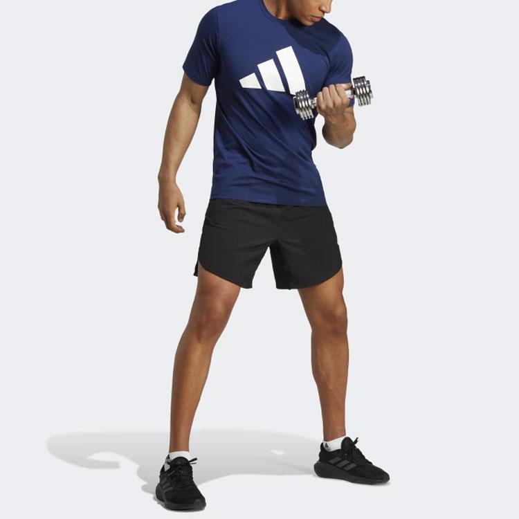 adidas Train Essentials Feelready Logo Training Tee Dark Blue/White Men Streetwear IB8275
