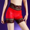Sexy Women Stain Smooth U Convex Pouch Briefs Lace High Waist Oil Glossy Shiny Boxers Cock Ring Sexy Shorts Underwear