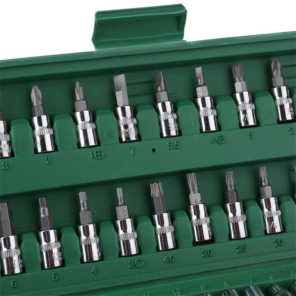 Cricchetto con spinta 46 pz/set Kit chiave dinamometrica a cricchetto Set di chiavi durevoli a bussola da 1/4 di pollice