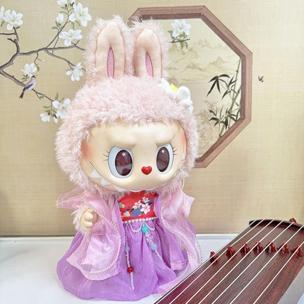 For 38cm Labubu Doll Clothes Fashion Hanfu Clothes Doll Clothes Color Match Hoodies Dolls Accessories Cute Decoration Little Cloths