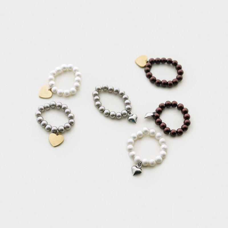 odds&ends heart pearl ring (3colors)