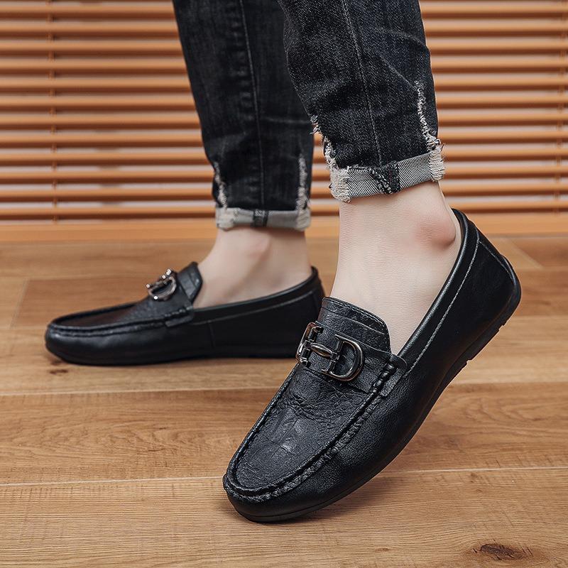 Men's shoes Doudou shoes new fashion trend casual men's shoes breathable one pedal men's shoes leather shoes