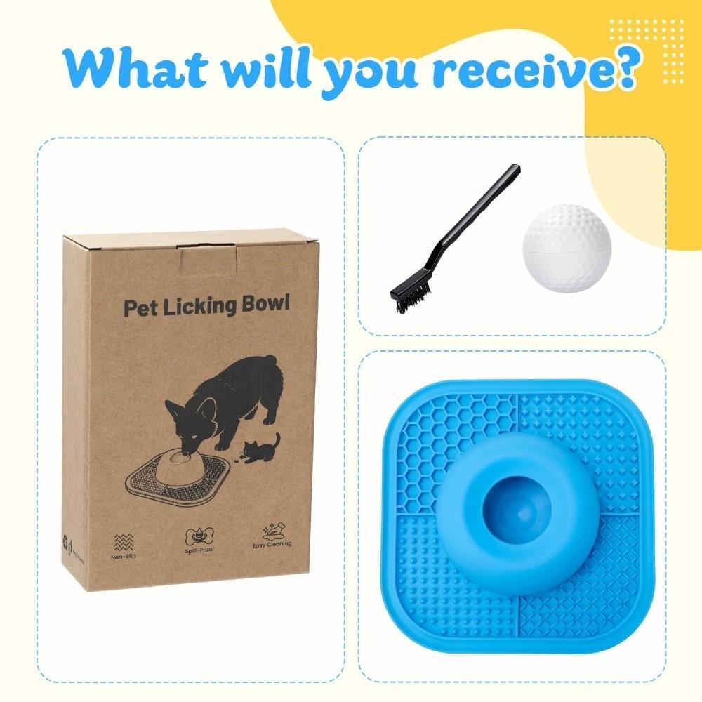 Resin Slow Feeder Dog Bowls Interactive Rolling Ball Puppy Licking Toy Pet Lick Mat Pet Home Use