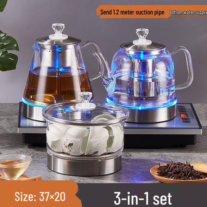 Fully Automatic Tea Set: Integrated Teapot, Water Filling, & Kettle for Home Use