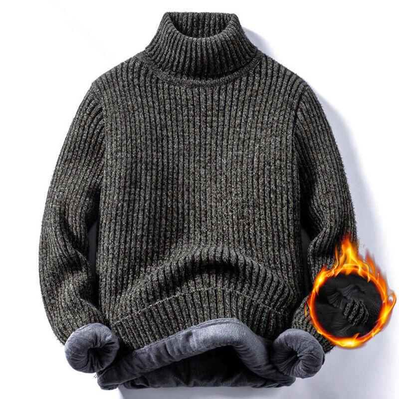 Men's Fashion Casual Winter Fleece Thicken Turtleneck Sweaters