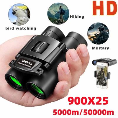 900x25 HD Powerful Binoculars 9000M Long Range Folding Mini Telescope BAK4 FMC Optics For Hunting Sports Outdoor Camping Travel