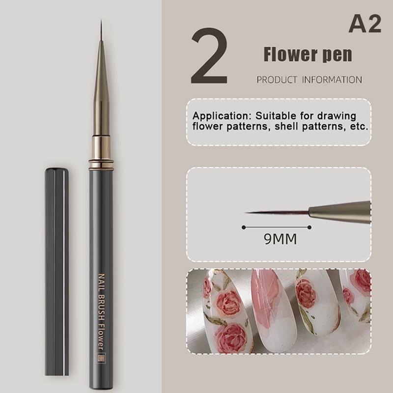 1Pcs Metal Handle Nail Art Liner Pen Painting Brush Drawing Brush Stripe Flower Painting Pen UV Gel Brush Nail Art Construction