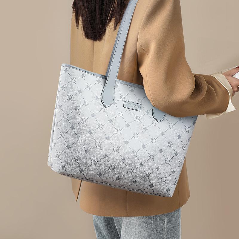 The Bags Family Women's Gray/Peach Bag Bag Tote Bag Large Capacity Shoulder Bag Commuter Handbag