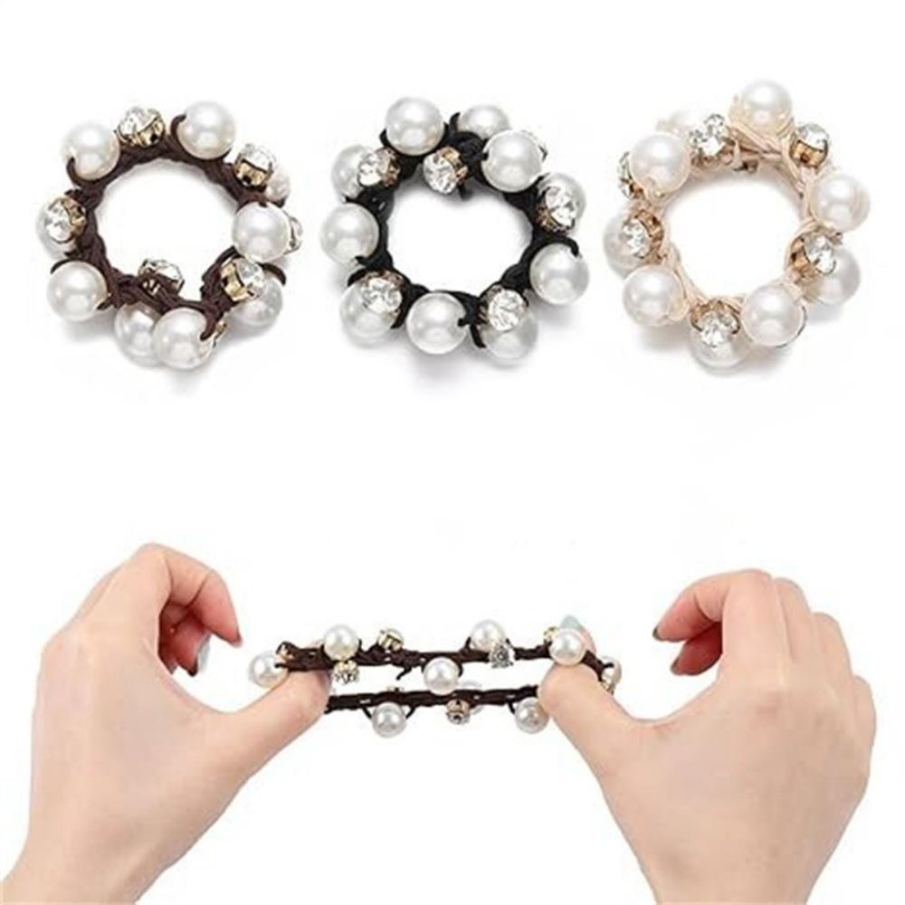 2pcs/set Pearl Elastic Hair Bands For Women Girls Ponytail Holder Rubber Scrunchies Hair Accessories Gifts
