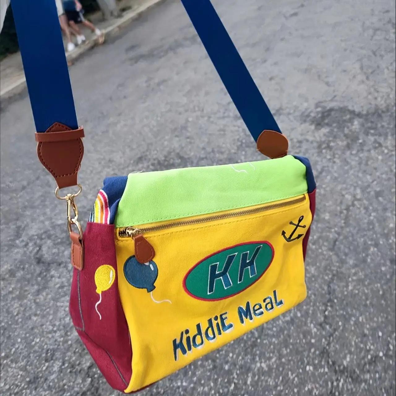 

Y2K Cartoon Anime Underarm Funny Shoulder Bag Women Cute Canvas Messenger Zip Handbag Female Multicolor Travel Bag Storage Bag 29X38X13CM