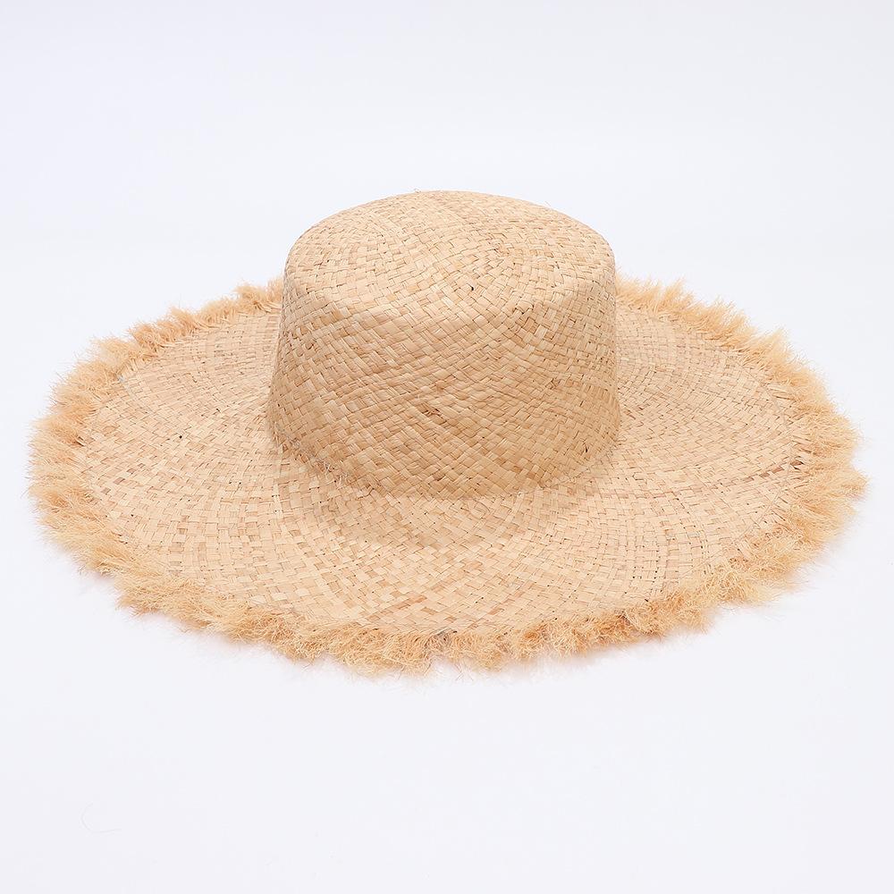 DIY Natural Raffia Hat Body Millinery Summer Straw Hat Wide Brim Panama Hat Kentucky Derby Sun Hat with pompom flower belt bow
