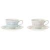 Noritake Cup & Saucer (color-changing pair set) (for coffee and tea) 220cc Lacewood Gold 2 people Blue/Pink Fine Porcelain Y6578A/1507-14